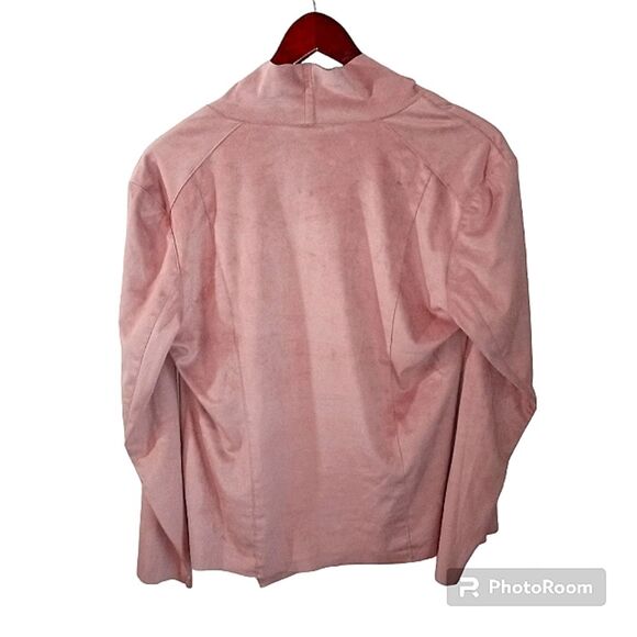 ANTHROPLOGIE Mote Faux Suede, Dusty Rose Drape Shirt Jacket Size XXL - Picture 4 of 6